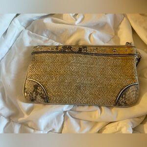 Woven Straw Clutch with Metallic Accents - AS IS